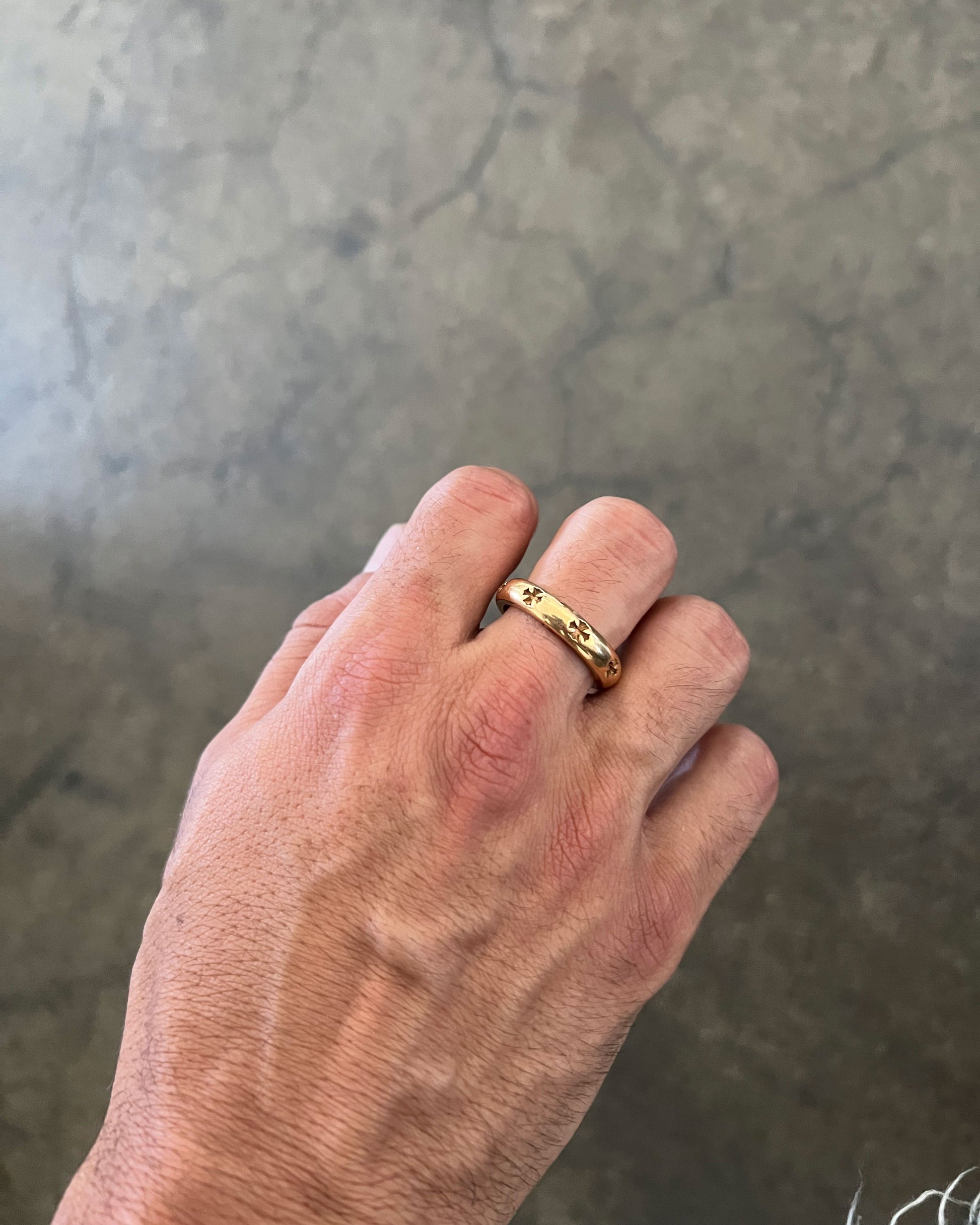 22k Gold Plus Cross Band Ring 10 US (20mm) Gold