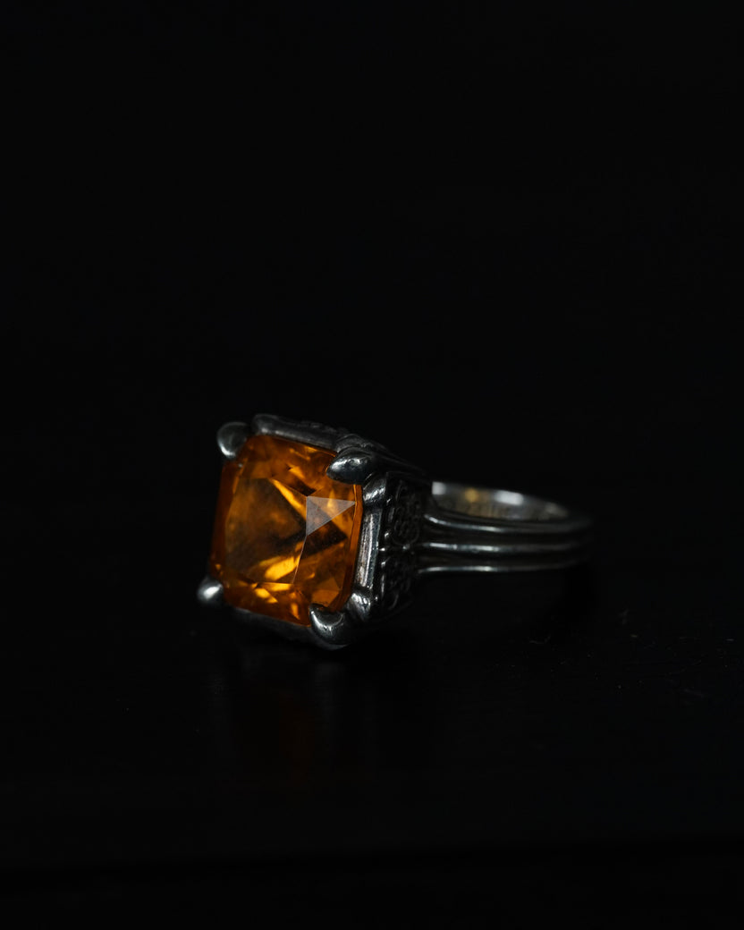 Butterfly Cross Citrine Cocktail Ring