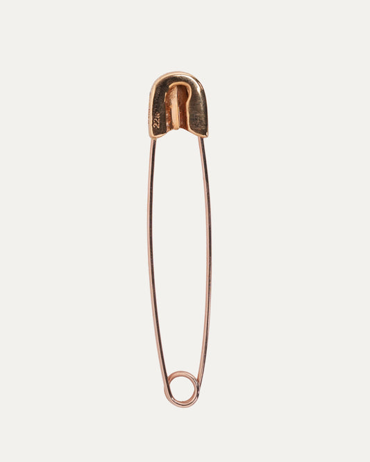 Large Gold and Diamond Plus Cross Safety Pin