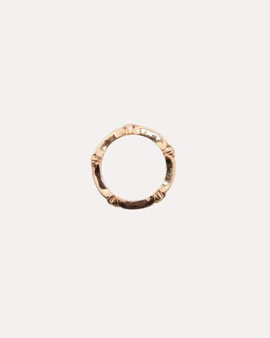 Diamond and Gold Cross Bone Ring