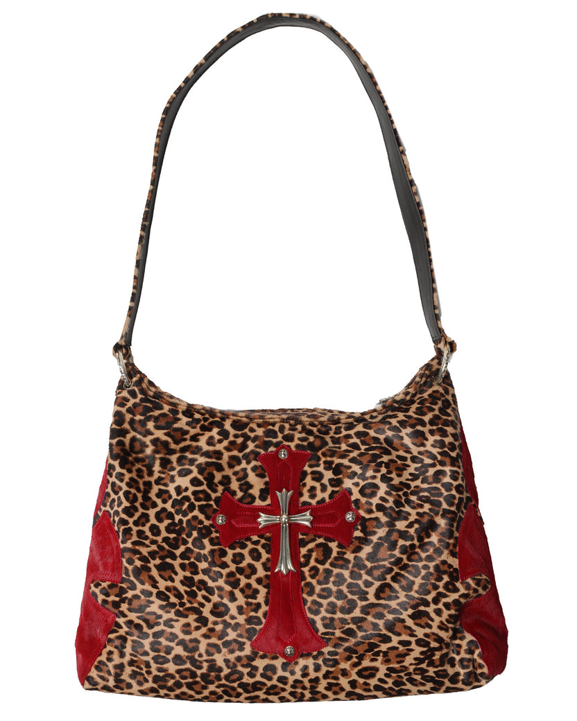 Leopard Print Cross Patch Bag