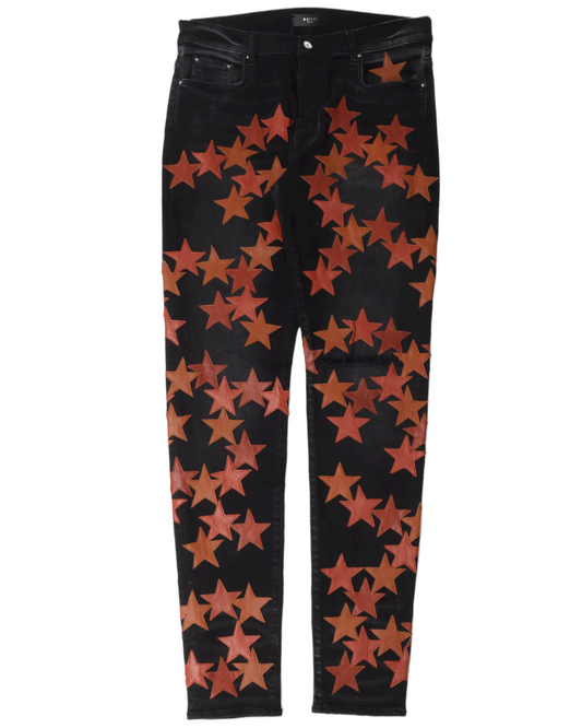 Chemist Leather Star Patch Denim