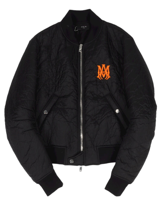 Crinkle Nylon Bomber Jacket