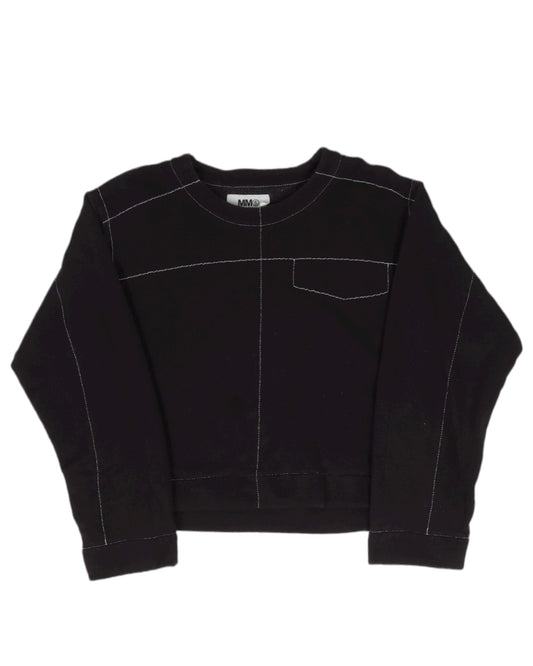 MM6 Cropped Contrast-Stitched Sweatshirt