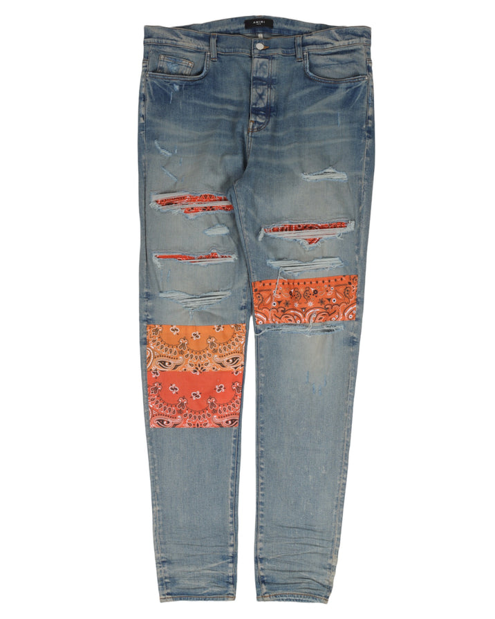 Paisley Patched Jeans