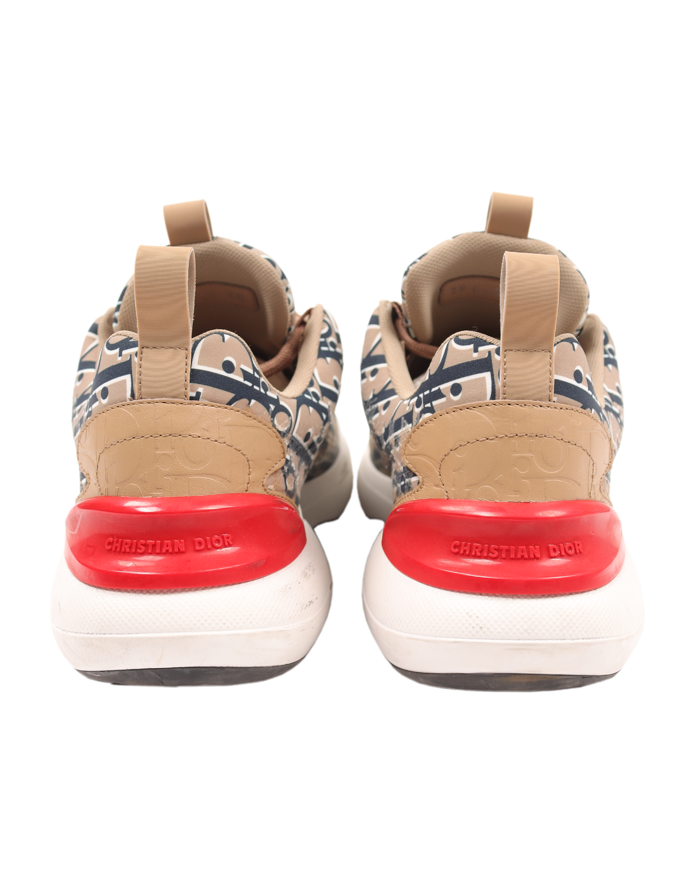 Beige Oblique 'B24' Sneakers With Cannage Motif