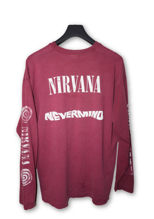 Vintage L/S Nirvana Burgundy Nevermind Tee
