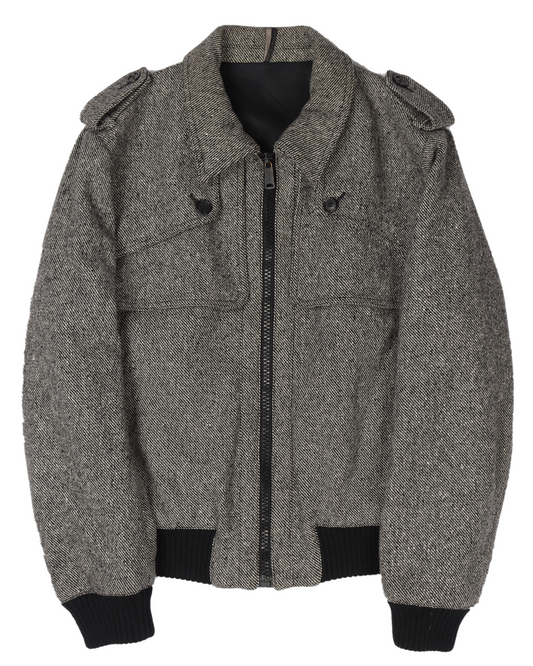 Hedi Slimane Wool Motorcycle Jacket