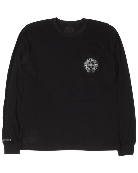 CHROME HEARTS Black STAFF long sleeve T-shirt