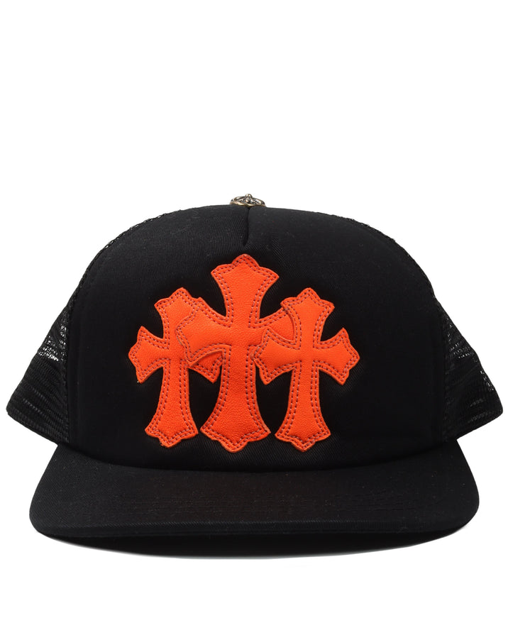 Leather Cross Trucker Hat