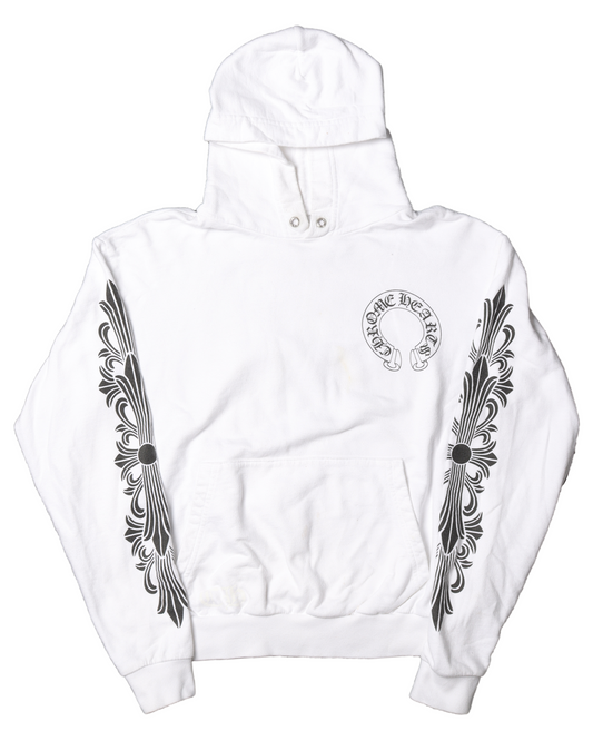 White Horseshoe Logo Hoodie