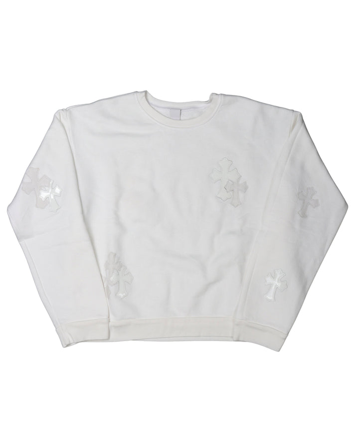 Leather Cross Crewneck