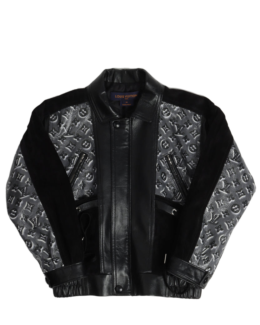 Louis Vuitton Cropped Monogram Leather Jacket