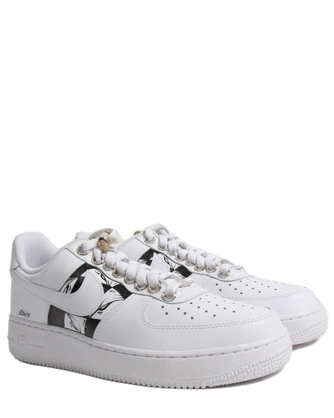 Nike Air Force 1 Low Chrome Hearts Hand-Painted by Matty Boy | Size 11, Sneaker in White/Black/Green