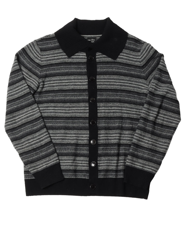 Knit Cardigan High Collar Sweater
