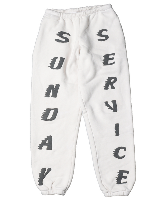 White Sunday Service Sweat Pants