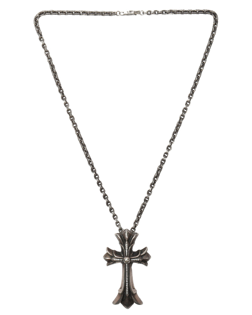 Diamond Embellished Cross Pendant w/ Chain