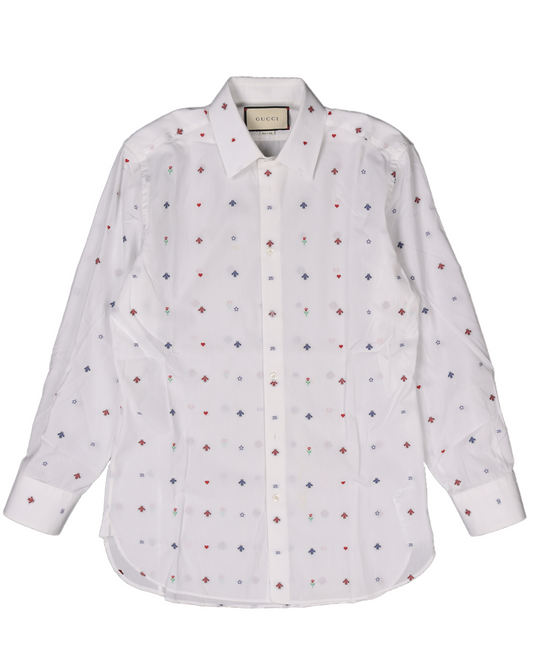 Bee Monogram Collared Shirt