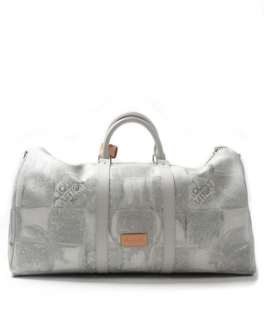 White Damier Salt Duffle Bag