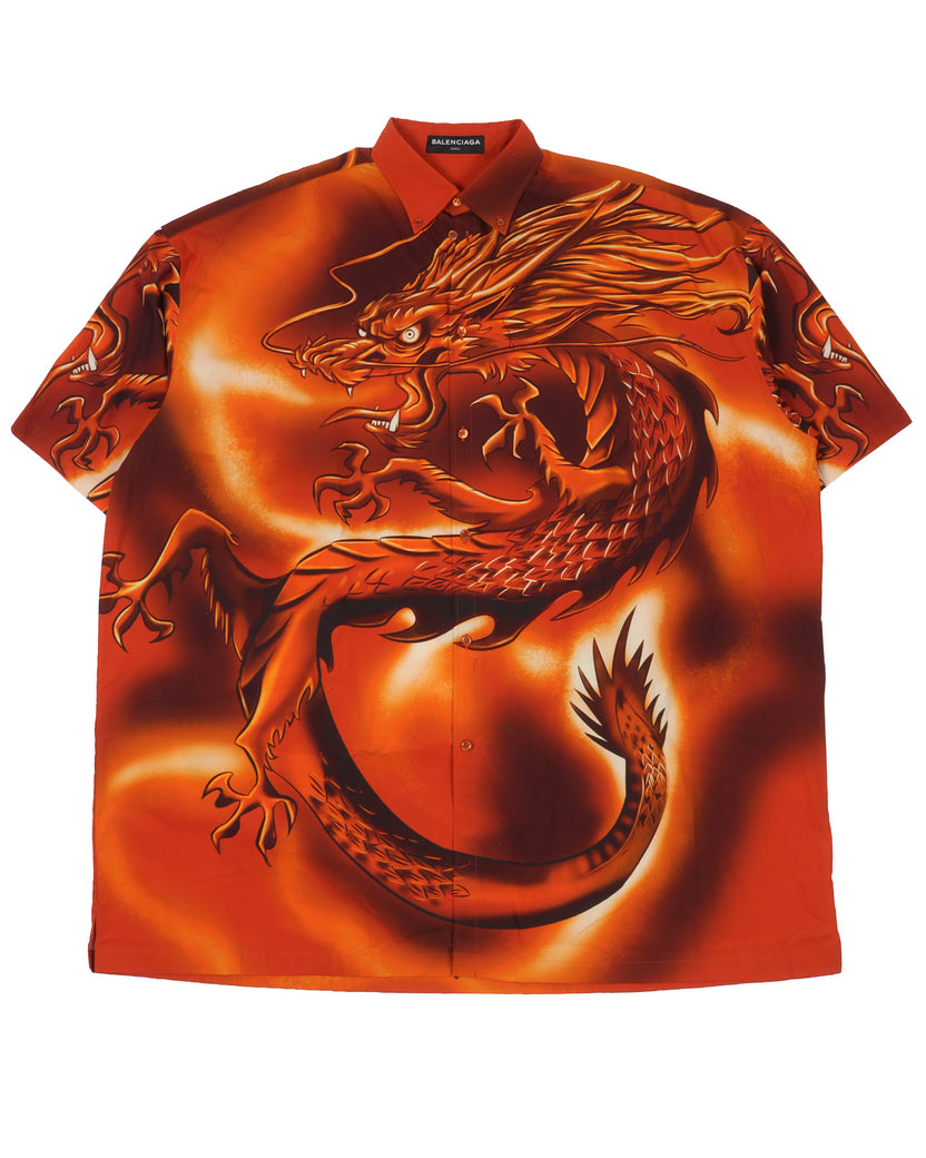 Balenciaga Dragon Button Up Shirt