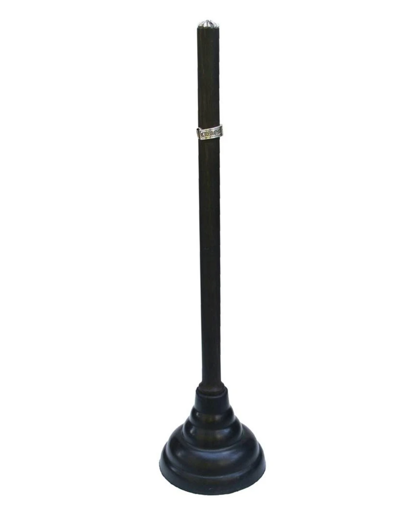 Hand Carved Wood and Sterling Silver Plunger Ebony