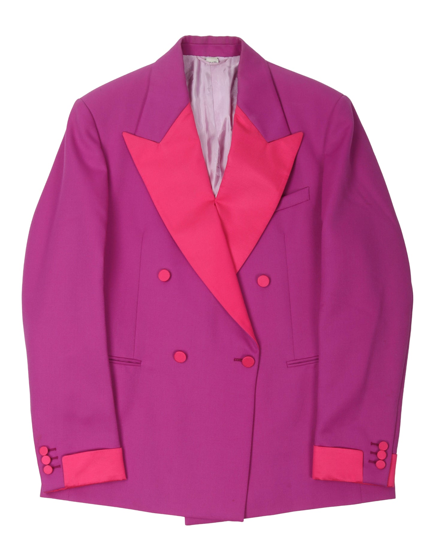 Two Tone Double Breasted Tuxedo Blazer
