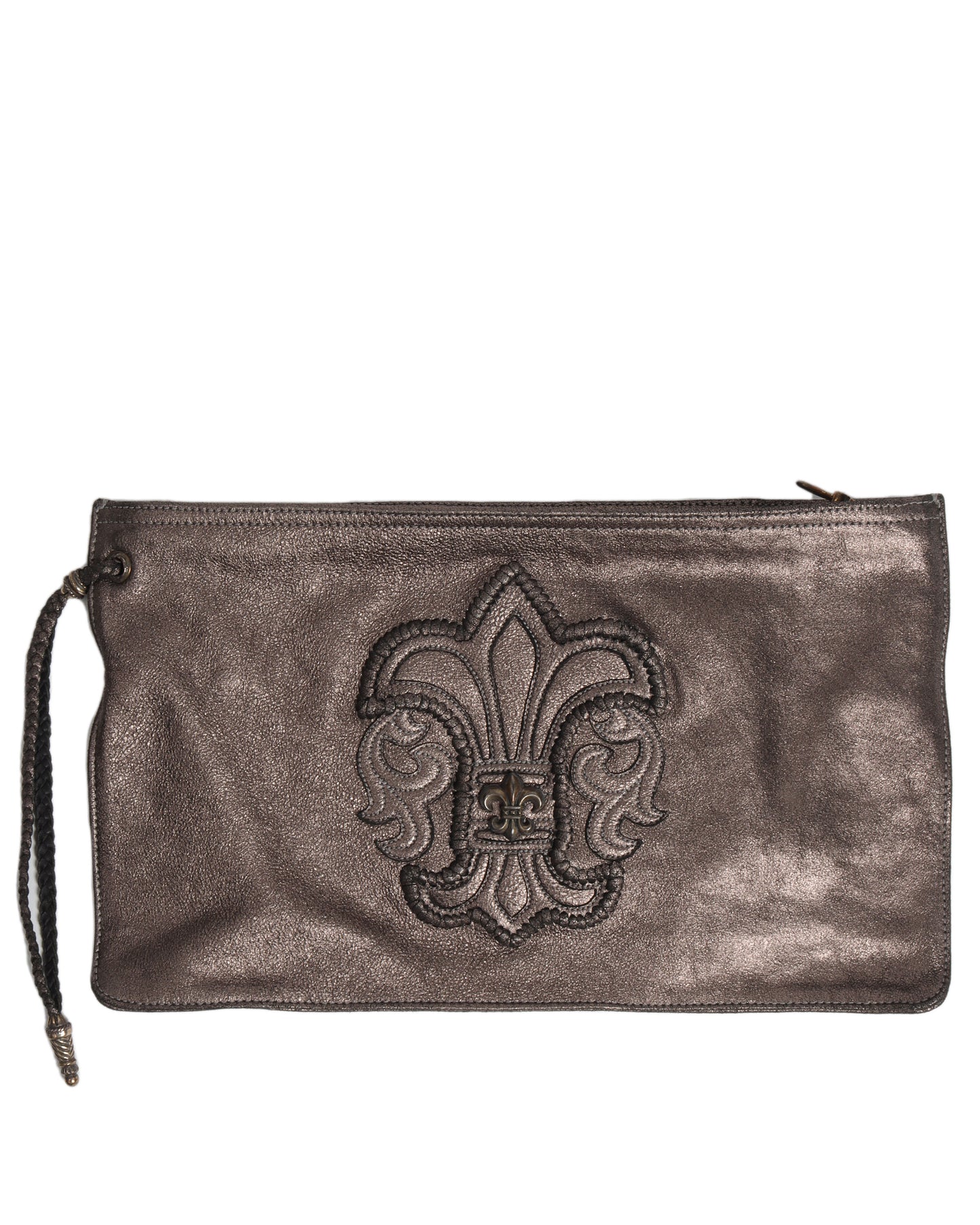 Glitter Leather Pouch Bag