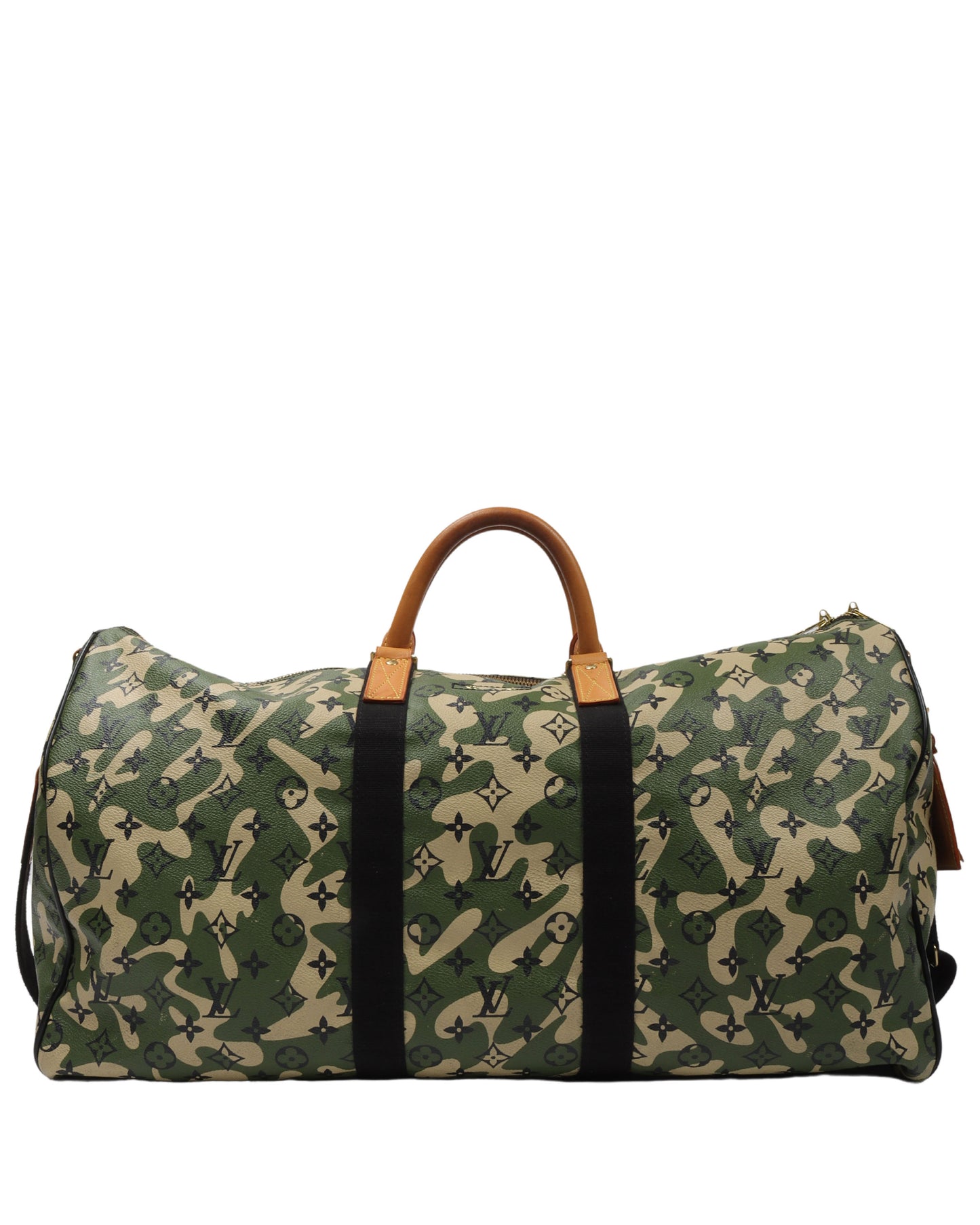 Takashi Murakami Keepall Bandouliere Monogramouflage 55 Green