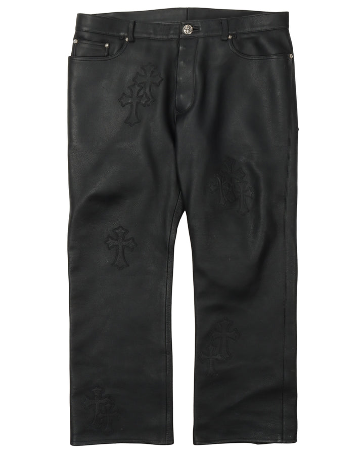 Leather Cross Leather Pants