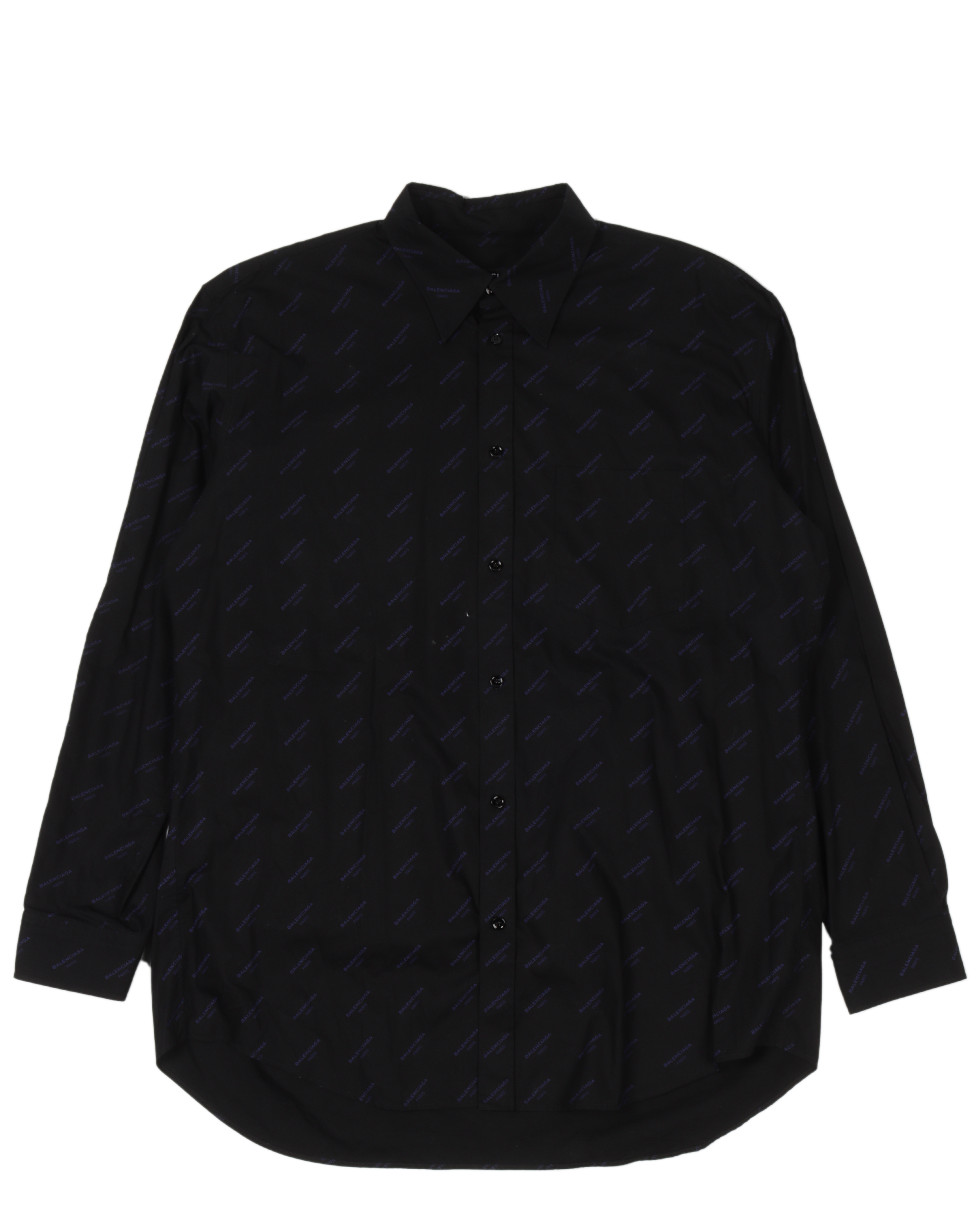 Black Monogram Long Sleeve Shirt