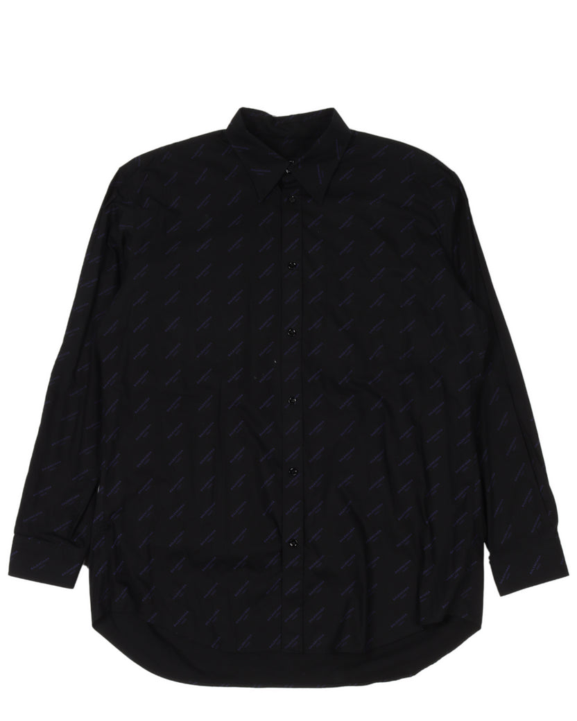 Black Monogram Long Sleeve Shirt