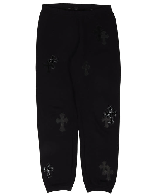 Cross Patch Leather Sweat Pant