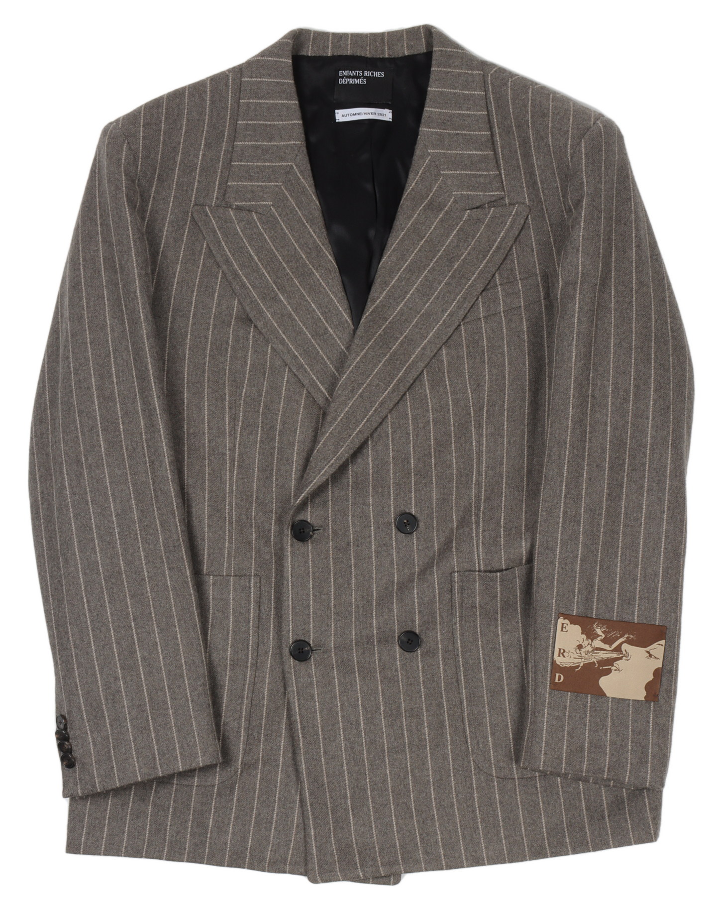 FW21 Wool Pinstripe Patched Blazer