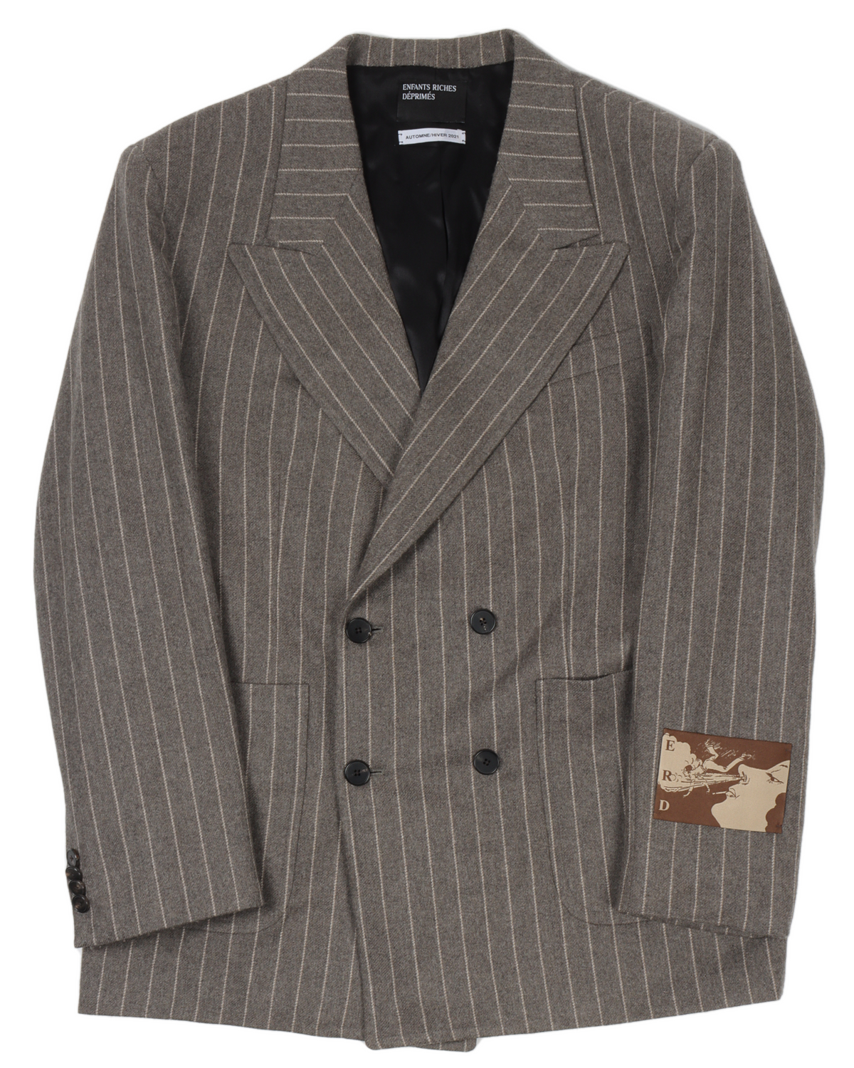 FW21 Wool Pinstripe Patched Blazer