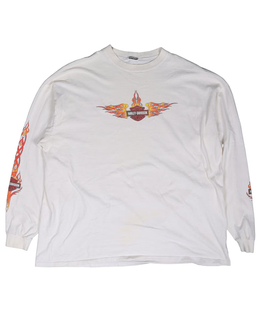 Harley Davidson Flames Long Sleeve T-Shirt