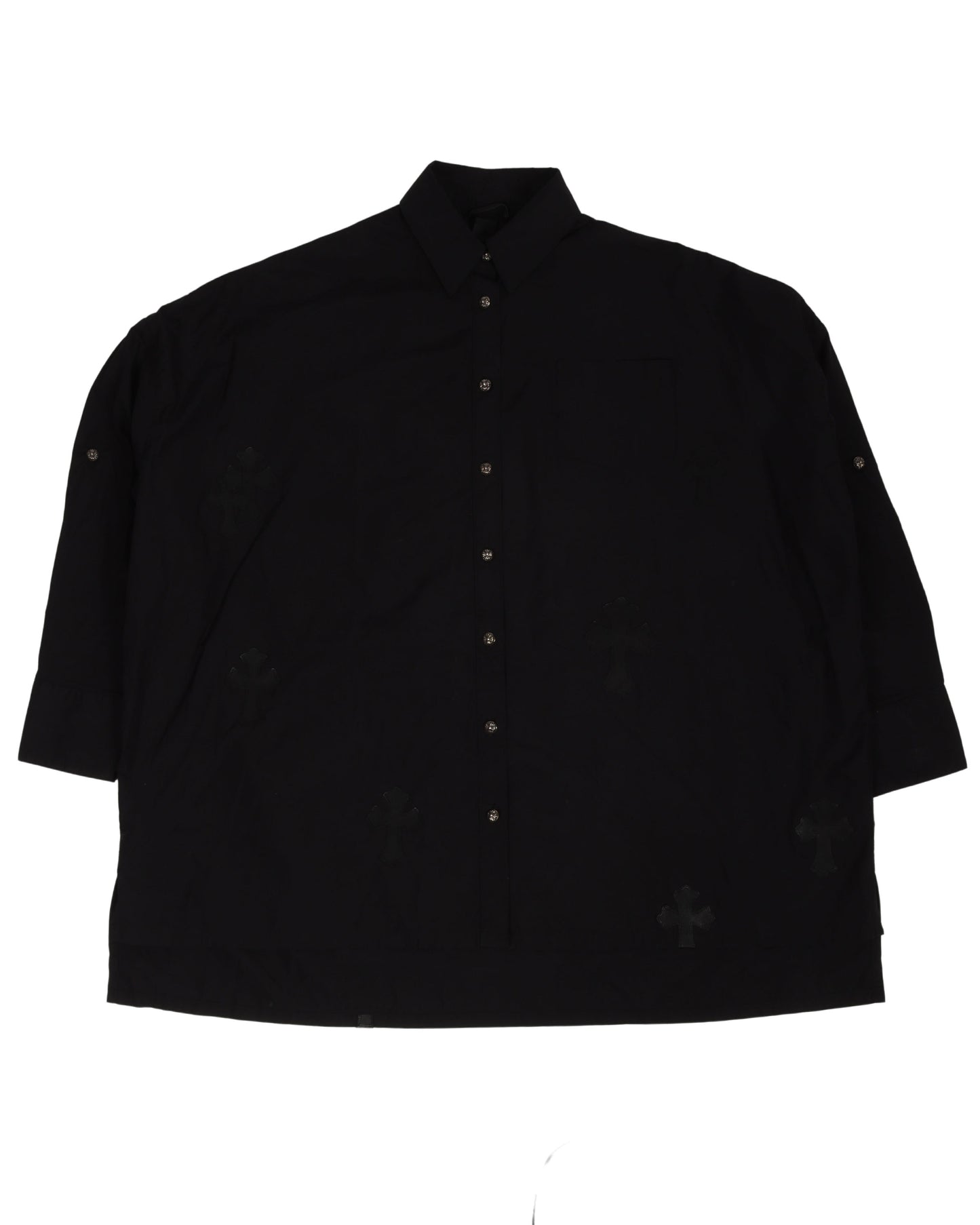 Cross Patch Oversized Dress Shirt