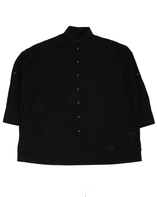 Cross Patch Oversized Dress Shirt