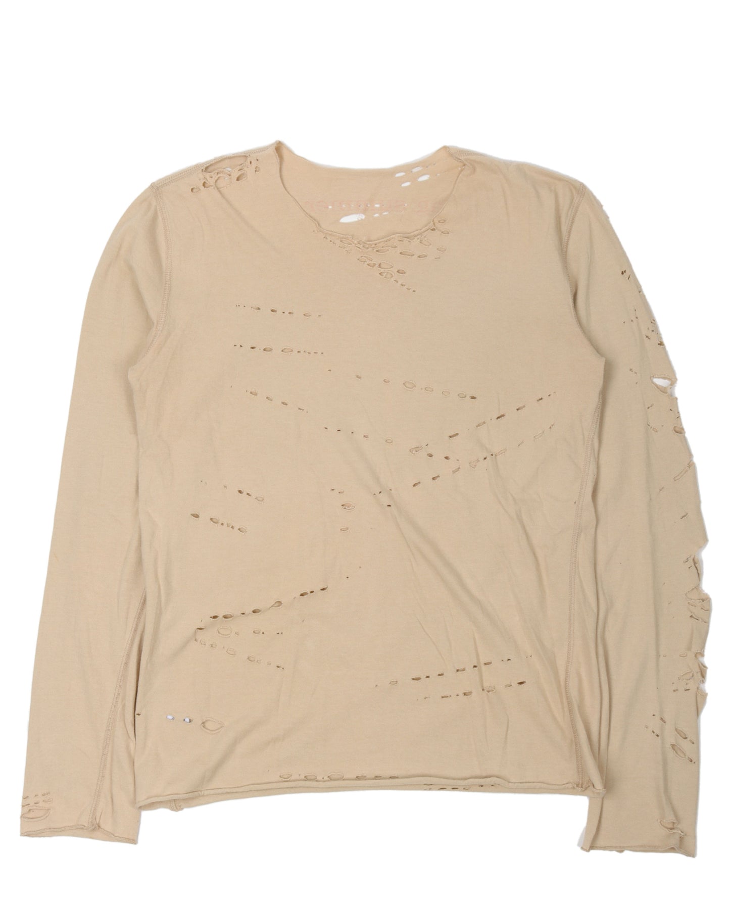 Fitted Distressed Long Sleeve