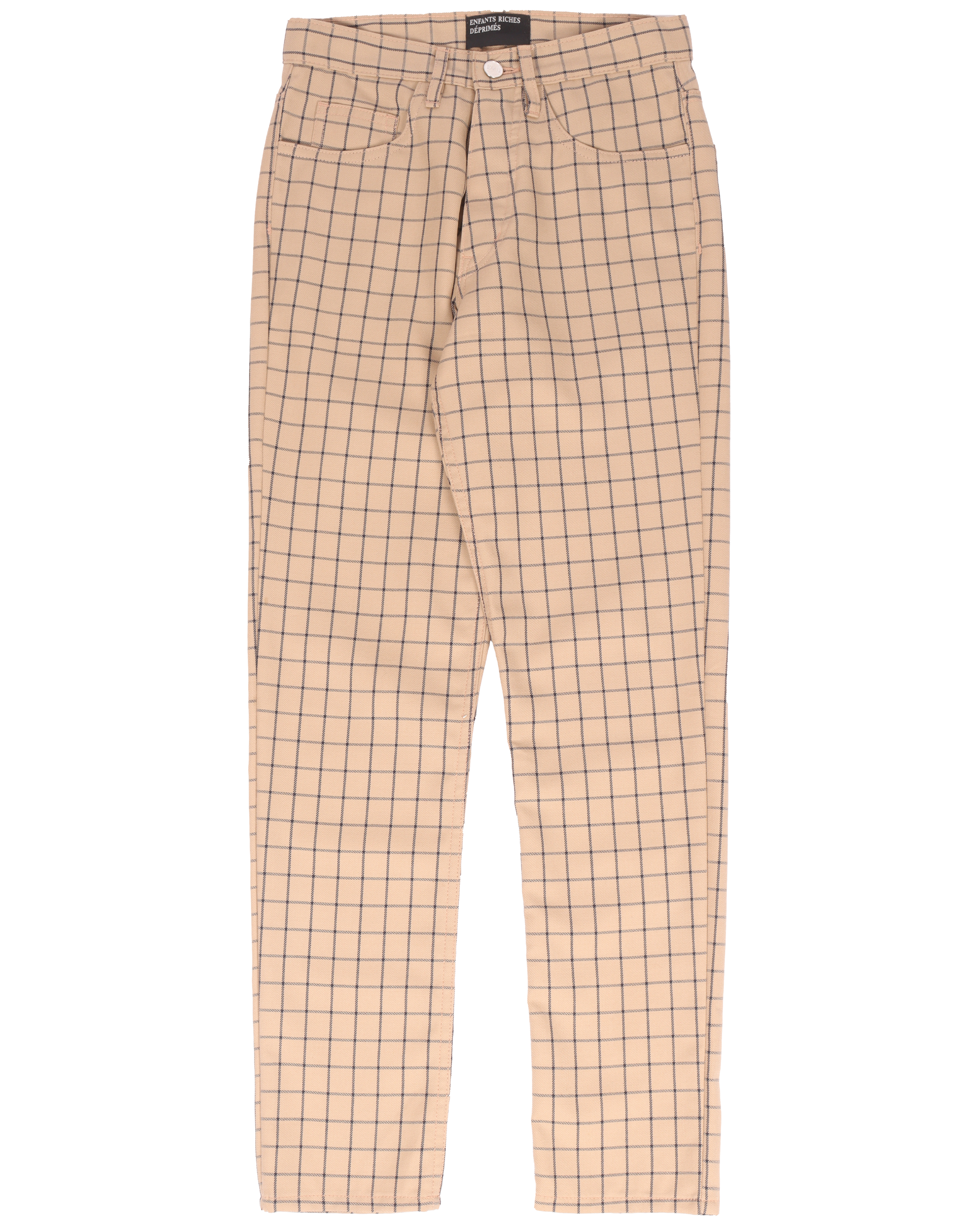 Gridded Wool Trousers