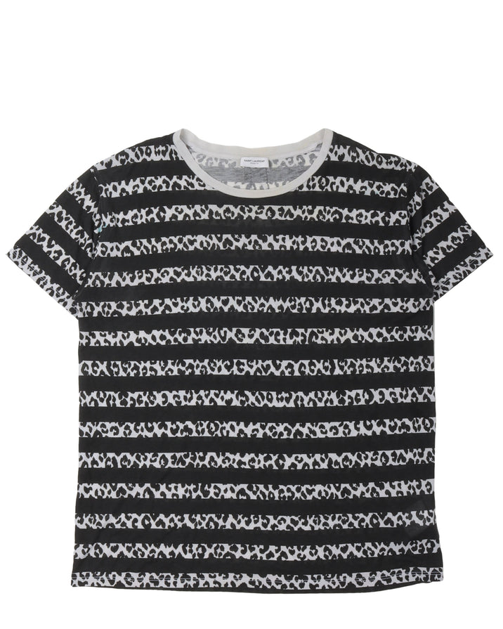 Striped Cheetah Print T-Shirt