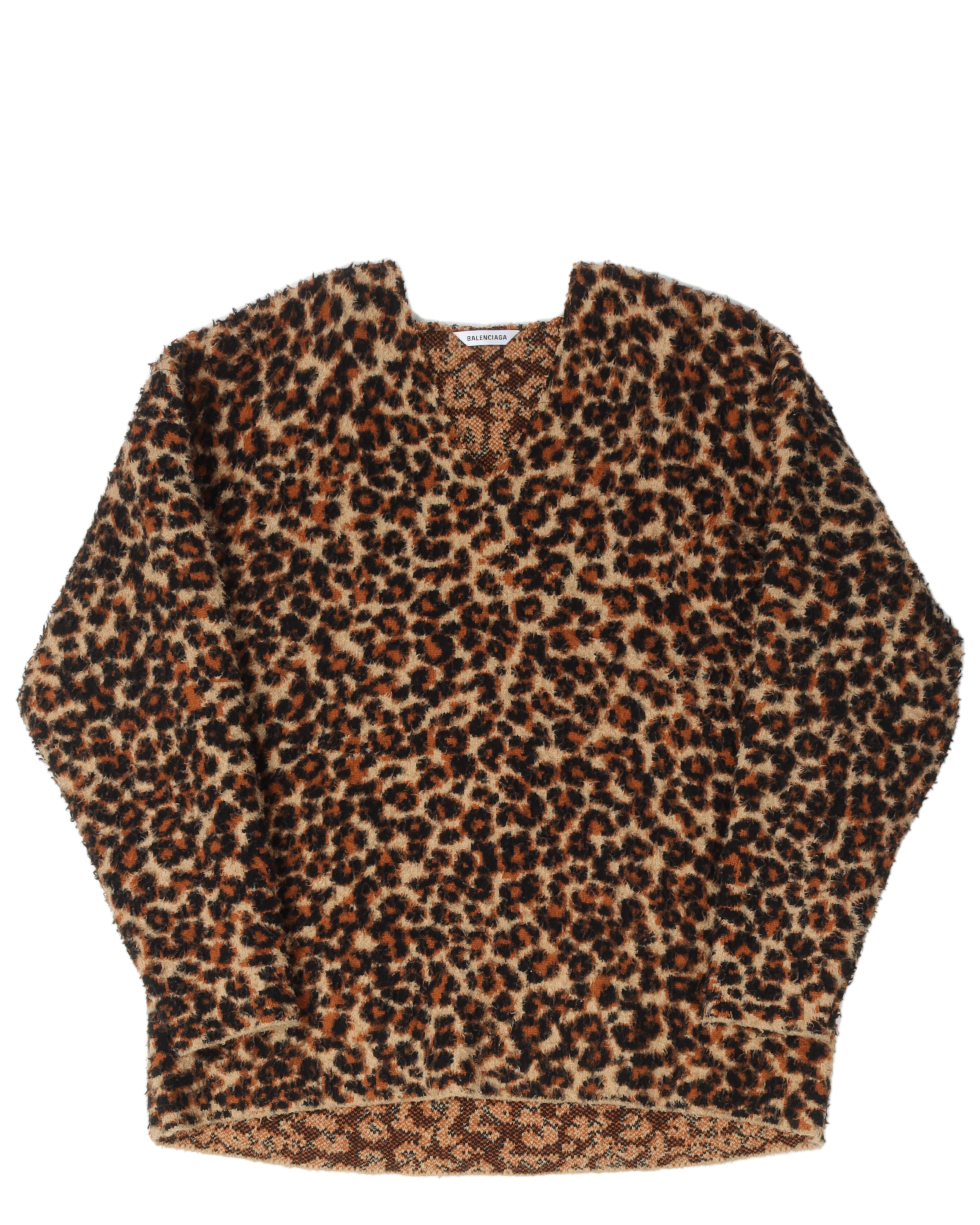 Wool-Blend Cheetah-Print Sweater