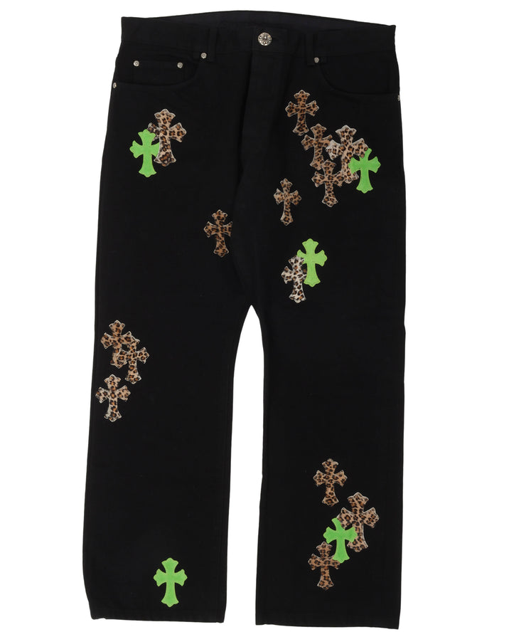 Cheetah Cross Patch Jeans w/ 35 Patches