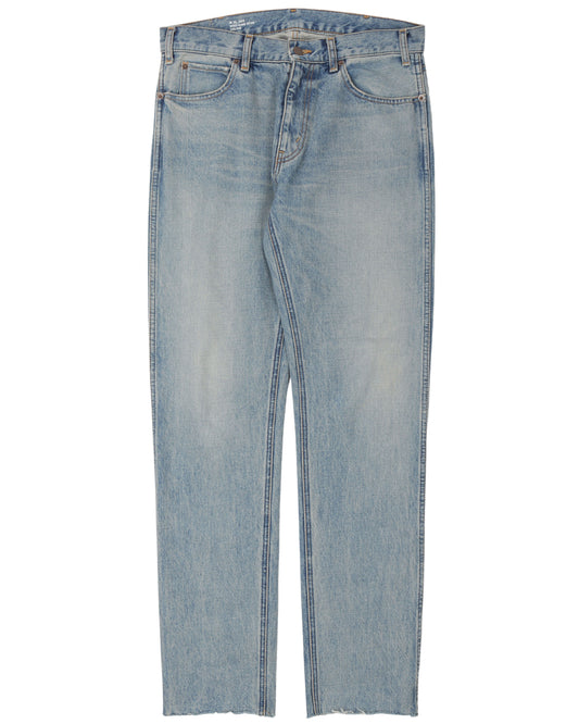 Raw Hem Light Wash Jeans