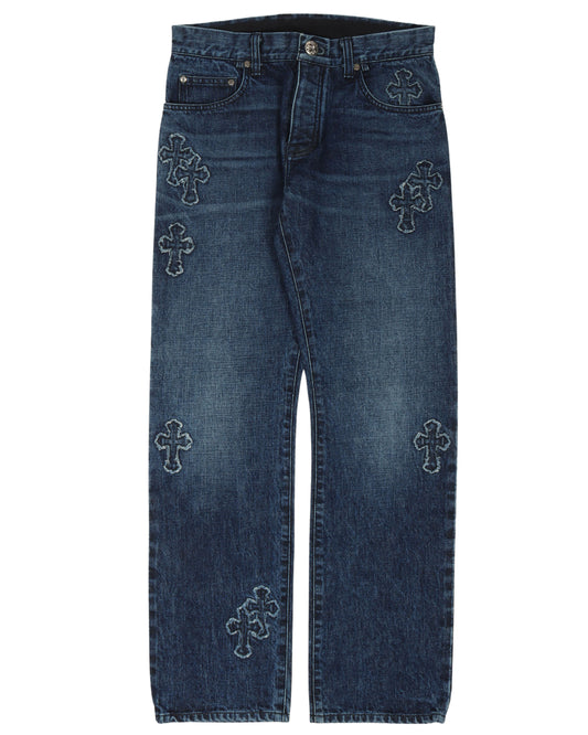 Denim On Denim Patch Jeans