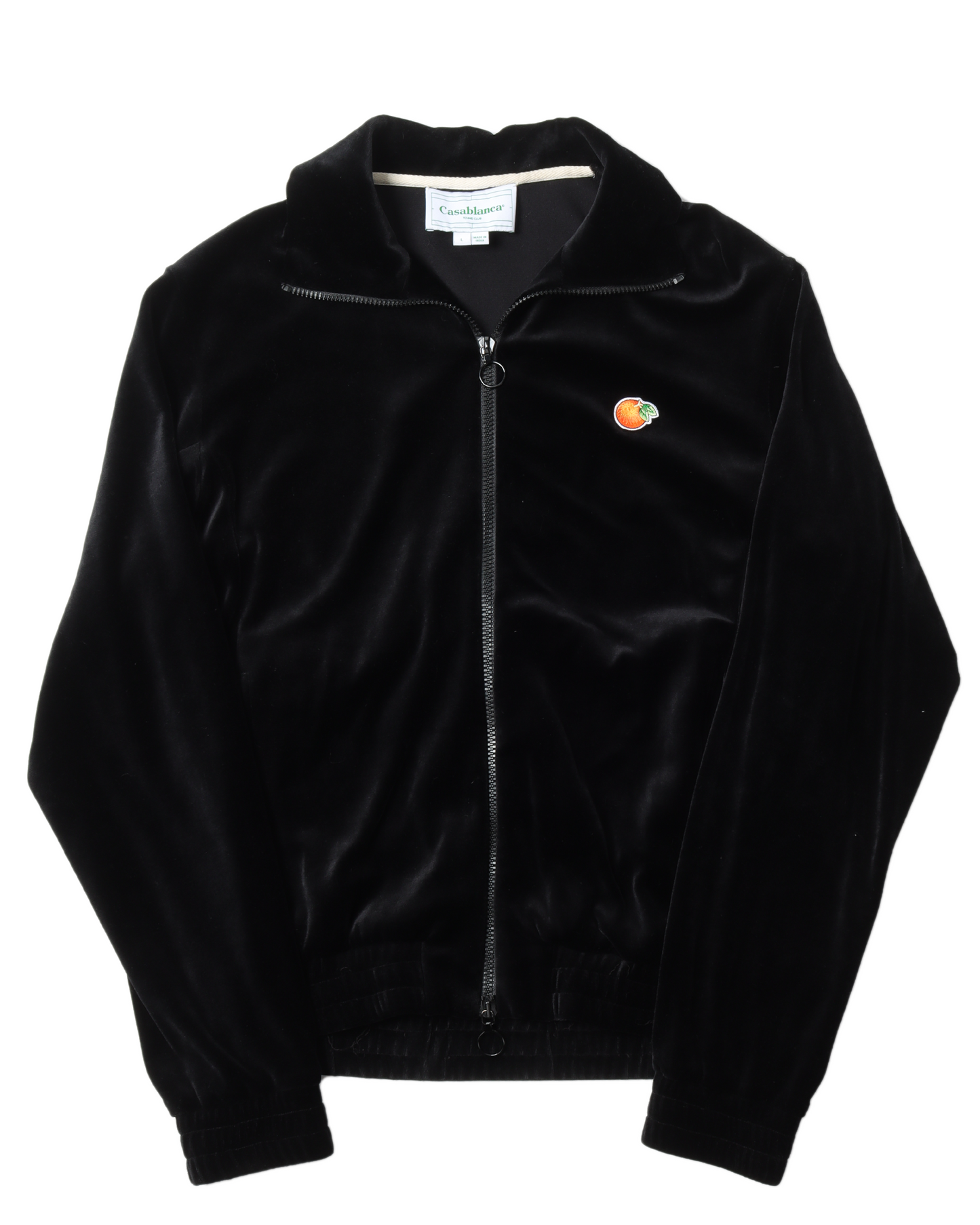 Velour Orange Logo Jacket