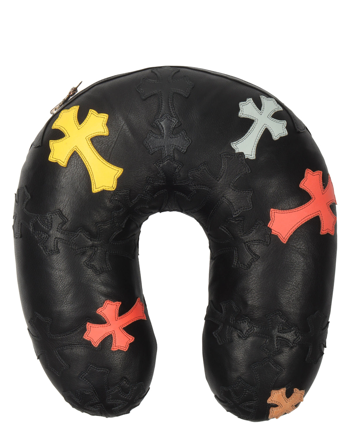 Leather Cross Patch Travel Pillow