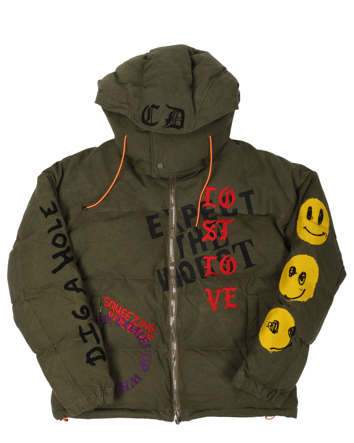 Down Puffer Jacket with Smileys