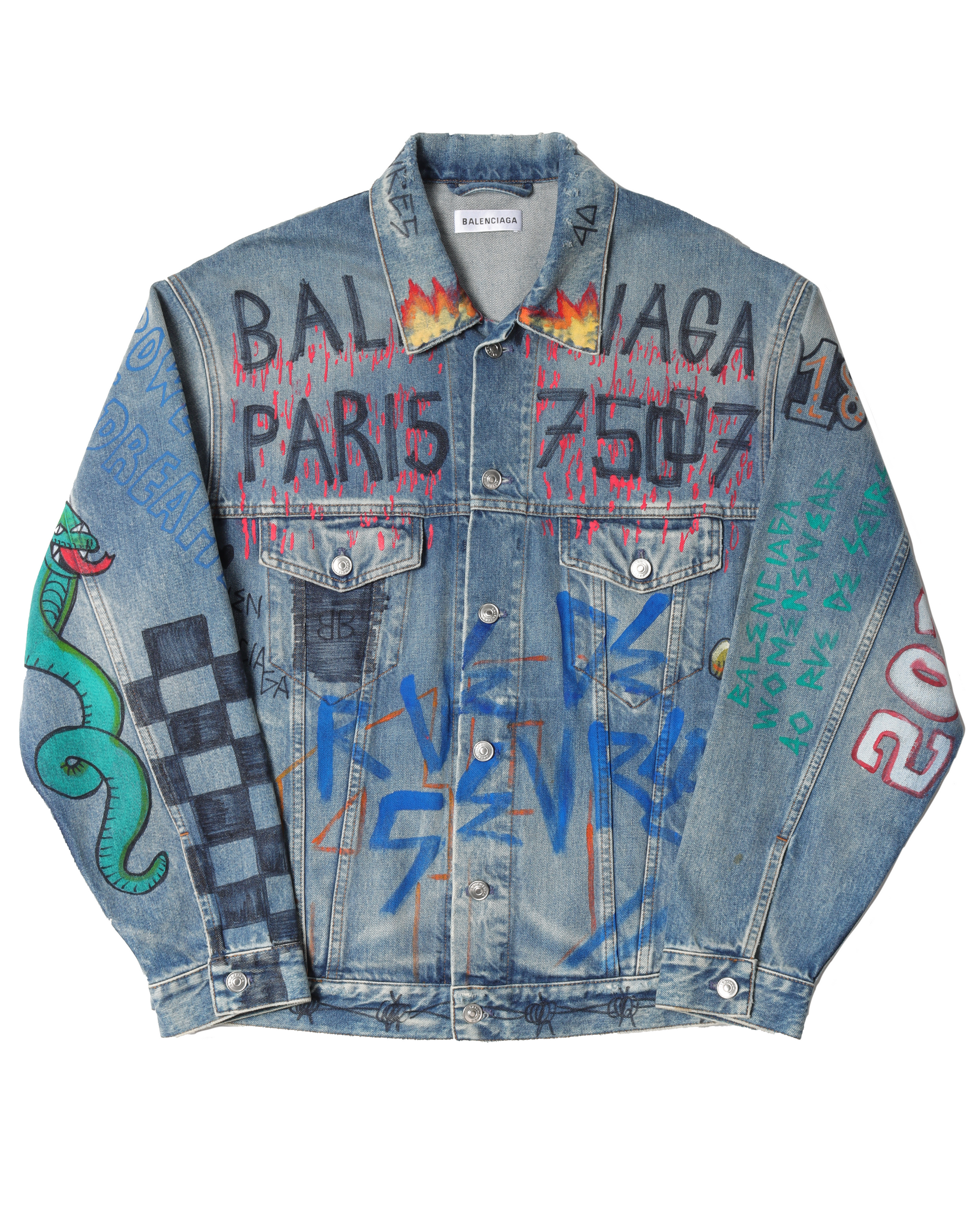 Balenciaga Denim Painted Jacket – Justin Reed
