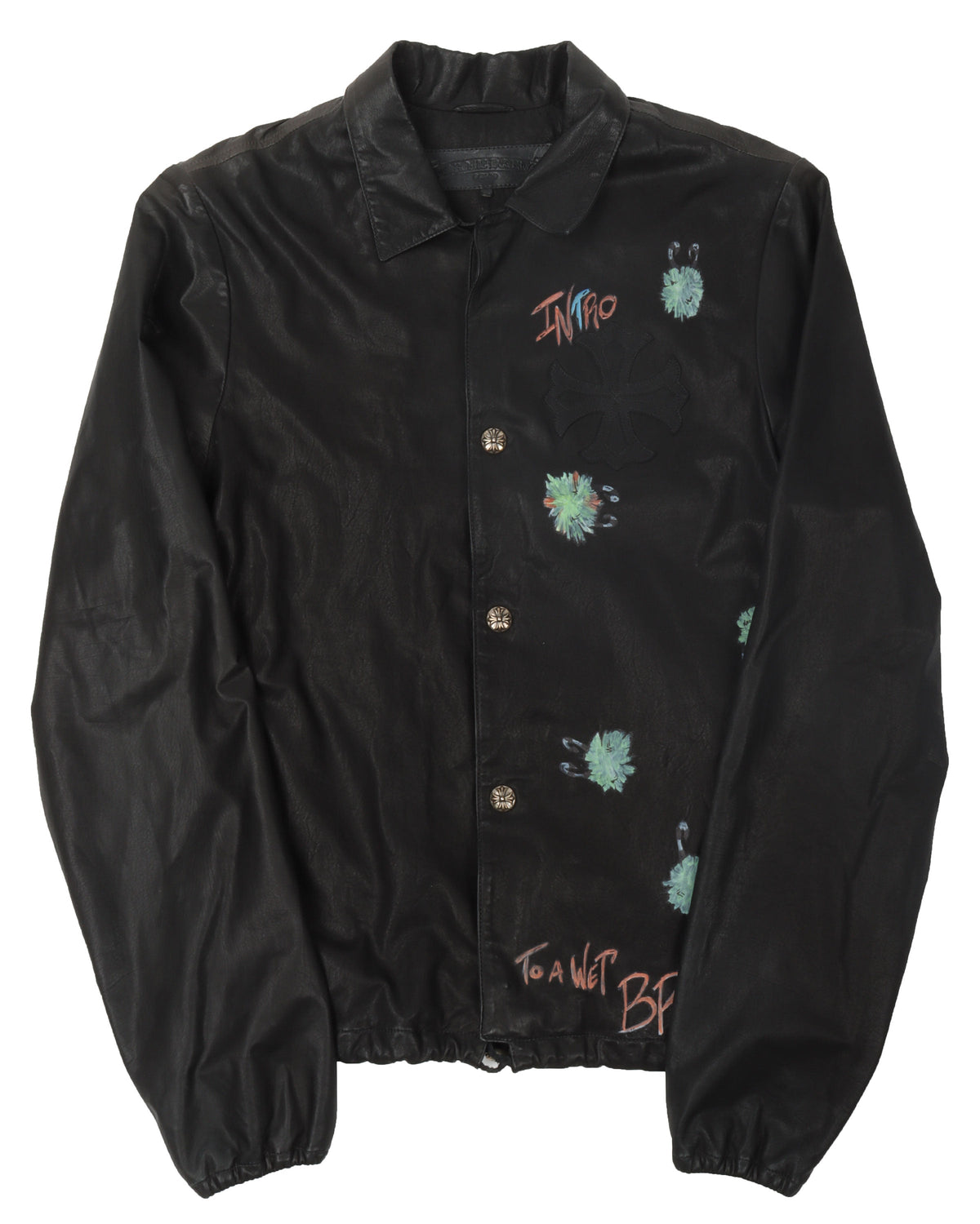Matty Boy Hand Painted Leather Coach Jacket