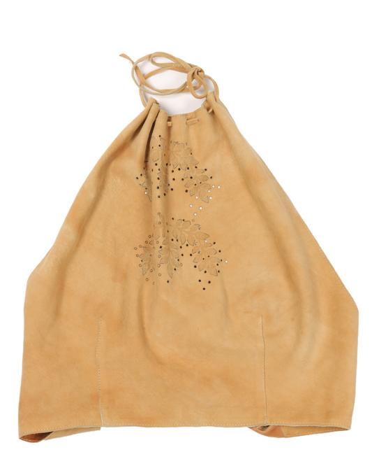 Karl Lagerfeld Era Tan Leather Top